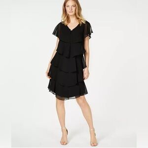 Nwt Compli k Noir Elegant Black Layered Dress